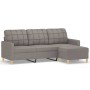 Sofá de 3 plazas con taburete de tela gris taupe 180 cm de vidaXL, Sofás - Ref: Foro24-3201008, Precio: 390,84 €, Descuento: %