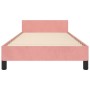 Pink velvet bed frame with headboard 100x200 cm by vidaXL, Beds and slatted bases - Ref: Foro24-347560, Price: 104,88 €, Disc...