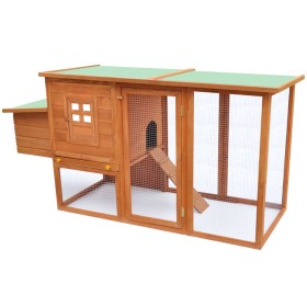 Wooden chicken coop with 1 egg cage by vidaXL, Cages and habitats for small animals - Ref: Foro24-170164, Price: 185,99 €, Di...