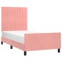 Pink velvet bed frame with headboard 100x200 cm by vidaXL, Beds and slatted bases - Ref: Foro24-3125866, Price: 164,32 €, Dis...