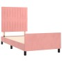 Estructura de cama con cabecero de terciopelo rosa 100x200 cm de vidaXL, Camas y somieres - Ref: Foro24-3125866, Precio: 162,...