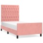 Estructura de cama con cabecero de terciopelo rosa 90x200 cm de vidaXL, Camas y somieres - Ref: Foro24-3125921, Precio: 179,2...