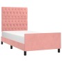 Estructura de cama con cabecero de terciopelo rosa 90x200 cm de vidaXL, Camas y somieres - Ref: Foro24-3125921, Precio: 179,2...