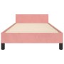 Estructura de cama con cabecero de terciopelo rosa 90x200 cm de vidaXL, Camas y somieres - Ref: Foro24-3125921, Precio: 179,2...