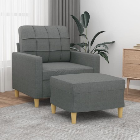 Sessel mit Hocker dunkelgrauer Stoff 60 cm von vidaXL, Sofas - Ref: Foro24-3200994, Preis: 231,87 €, Rabatt: %