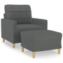 Sillón con taburete tela gris oscuro 60 cm de vidaXL, Sofás - Ref: Foro24-3200994, Precio: 231,87 €, Descuento: %