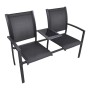 Banco de jardín 2 personas acero y textileno negro 131 cm de vidaXL, Bancos de jardín - Ref: Foro24-40838, Precio: 132,99 €, ...