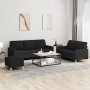 Sofagarnitur mit Kissen 3-teilig aus schwarzem Stoff von vidaXL, Sofas - Ref: Foro24-3201318, Preis: 579,98 €, Rabatt: %