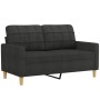 Sofagarnitur mit Kissen 3-teilig aus schwarzem Stoff von vidaXL, Sofas - Ref: Foro24-3201318, Preis: 579,98 €, Rabatt: %