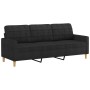 Sofagarnitur mit Kissen 3-teilig aus schwarzem Stoff von vidaXL, Sofas - Ref: Foro24-3201318, Preis: 579,98 €, Rabatt: %