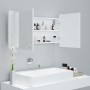 Armario espejo de baño con luz LED acrílico blanco 90x12x45 cm de vidaXL, Tocadores de baño - Ref: Foro24-804972, Precio: 57,...