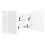 Armario espejo de baño con luz LED acrílico blanco 90x12x45 cm de vidaXL, Tocadores de baño - Ref: Foro24-804972, Precio: 57,...