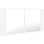 Armario espejo de baño con luz LED acrílico blanco 90x12x45 cm de vidaXL, Tocadores de baño - Ref: Foro24-804972, Precio: 57,...