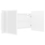 Armario espejo de baño con luz LED acrílico blanco 90x12x45 cm de vidaXL, Tocadores de baño - Ref: Foro24-804972, Precio: 57,...