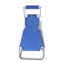 Folding lounger with steel hood and blue fabric by vidaXL, Loungers - Ref: Foro24-41196, Price: 62,23 €, Discount: %