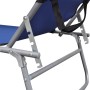 Folding lounger with steel hood and blue fabric by vidaXL, Loungers - Ref: Foro24-41196, Price: 62,23 €, Discount: %