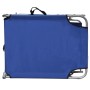 Folding lounger with steel hood and blue fabric by vidaXL, Loungers - Ref: Foro24-41196, Price: 62,23 €, Discount: %