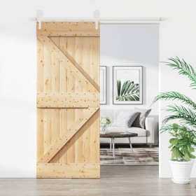 Sliding door with solid pine wood fittings 85x210 cm by vidaXL, Doors - Ref: Foro24-3203212, Price: 183,88 €, Discount: %