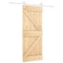 Puerta corredera con herrajes madera maciza de pino 85x210 cm de vidaXL, Puertas - Ref: Foro24-3203212, Precio: 183,88 €, Des...