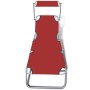 Folding lounger with steel hood and red fabric by vidaXL, Loungers - Ref: Foro24-41198, Price: 63,98 €, Discount: %