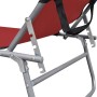 Folding lounger with steel hood and red fabric by vidaXL, Loungers - Ref: Foro24-41198, Price: 63,98 €, Discount: %