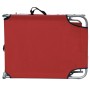 Folding lounger with steel hood and red fabric by vidaXL, Loungers - Ref: Foro24-41198, Price: 63,98 €, Discount: %