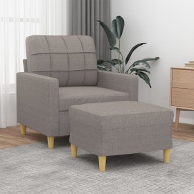 Armchair with stool gray taupe fabric 60 cm by vidaXL, Sofas - Ref: Foro24-3201000, Price: 215,17 €, Discount: %