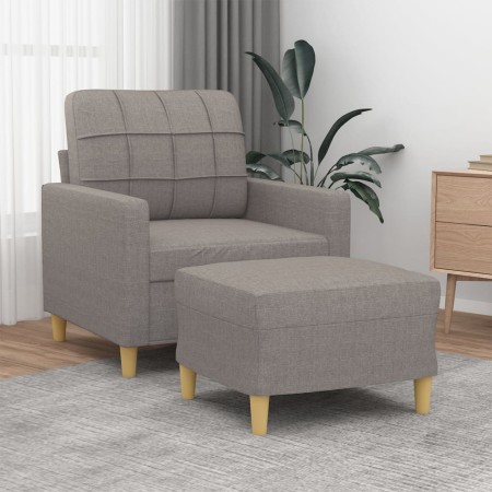 Armchair with stool gray taupe fabric 60 cm by vidaXL, Sofas - Ref: Foro24-3201000, Price: 215,17 €, Discount: %