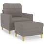 Armchair with stool gray taupe fabric 60 cm by vidaXL, Sofas - Ref: Foro24-3201000, Price: 215,17 €, Discount: %