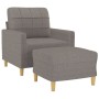 Armchair with stool gray taupe fabric 60 cm by vidaXL, Sofas - Ref: Foro24-3201000, Price: 215,17 €, Discount: %