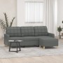 3-Sitzer-Sofa mit Hocker aus dunkelgrauem Stoff, 180 cm von vidaXL, Sofas - Ref: Foro24-3201002, Preis: 317,44 €, Rabatt: %