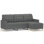 3-seater sofa with stool in dark gray fabric 180 cm by vidaXL, Sofas - Ref: Foro24-3201002, Price: 370,34 €, Discount: %