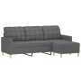 3-Sitzer-Sofa mit Hocker aus dunkelgrauem Stoff, 180 cm von vidaXL, Sofas - Ref: Foro24-3201002, Preis: 317,44 €, Rabatt: %