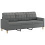 3-Sitzer-Sofa mit Hocker aus dunkelgrauem Stoff, 180 cm von vidaXL, Sofas - Ref: Foro24-3201002, Preis: 317,44 €, Rabatt: %