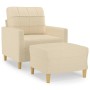 Armchair with stool cream fabric 60 cm by vidaXL, Sofas - Ref: Foro24-3200995, Price: 217,11 €, Discount: %