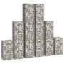 Gabion wall baskets galvanized wire 6 units by vidaXL, fence panels - Ref: Foro24-141049, Price: 94,78 €, Discount: %