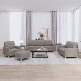 Sofa set with cushions 4 pieces taupe gray fabric by vidaXL, Sofas - Ref: Foro24-3201257, Price: 779,91 €, Discount: %