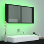 Armario espejo de baño con luz LED acrílico negro 90x12x45 cm de vidaXL, Tocadores de baño - Ref: Foro24-804973, Precio: 65,1...