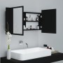 Armario espejo de baño con luz LED acrílico negro 90x12x45 cm de vidaXL, Tocadores de baño - Ref: Foro24-804973, Precio: 65,1...