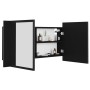 Armario espejo de baño con luz LED acrílico negro 90x12x45 cm de vidaXL, Tocadores de baño - Ref: Foro24-804973, Precio: 66,2...