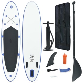 Blau-weißes aufblasbares SUP-Paddel-Surfbrett-Set von vidaXL, Paddleboards - Ref: Foro24-90633, Preis: 156,99 €, Rabatt: %