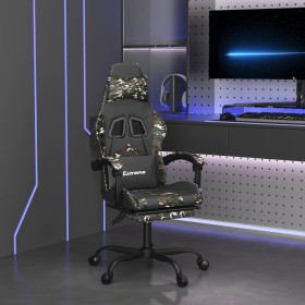 Silla gaming con reposapiés cuero sintético negro camuflaje de vidaXL, Sillones para videojuegos - Ref: Foro24-3143913, Preci...