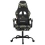 Silla gaming con reposapiés cuero sintético negro camuflaje de vidaXL, Sillones para videojuegos - Ref: Foro24-3143913, Preci...