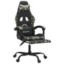 Silla gaming con reposapiés cuero sintético negro camuflaje de vidaXL, Sillones para videojuegos - Ref: Foro24-3143913, Preci...