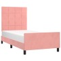 Estructura de cama con cabecero de terciopelo rosa 90x200 cm de vidaXL, Camas y somieres - Ref: Foro24-3125738, Precio: 159,7...