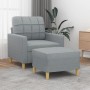 Armchair with stool light gray fabric 60 cm by vidaXL, Sofas - Ref: Foro24-3200993, Price: 223,40 €, Discount: %