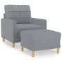 Armchair with stool light gray fabric 60 cm by vidaXL, Sofas - Ref: Foro24-3200993, Price: 223,40 €, Discount: %