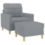 Armchair with stool light gray fabric 60 cm by vidaXL, Sofas - Ref: Foro24-3200993, Price: 223,40 €, Discount: %