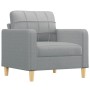 Armchair with stool light gray fabric 60 cm by vidaXL, Sofas - Ref: Foro24-3200993, Price: 223,40 €, Discount: %