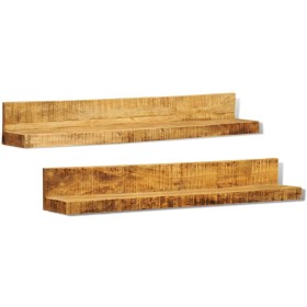 Estantes de pared 2 uds madera maciza de vidaXL, Estantes y estanterías - Ref: Foro24-241088, Precio: 130,08 €, Descuento: %